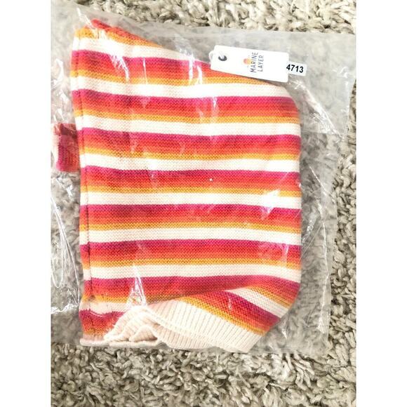 Marine Layer Finley Tank Knit Sleeveless V-Neck Sweater Top Sunset Stripe NWT XL - Picture 4 of 8